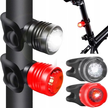 LAMPKI ROWEROWE LAMPKA NA ROWER LED PRZÓD TYŁ 2SZT