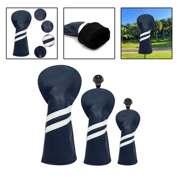 3 деревянных чехла на голову клюшки для гольфа со сменным номером.