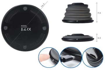 Беспроводное индуктивное зарядное устройство USB-C СКЛАДНОЕ С RGB-ЛАМПОЙ ДЛЯ ТЕЛЕФОНА