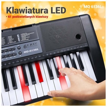 БОЛЬШАЯ КЛАВИАТУРА-ОРГАН ПИАНО СО СВЕТОДИОДНОЙ ПОДСВЕТКОЙ КЛАВИШИ РЕЖИМ УРОКА + ПОДСТАВКА