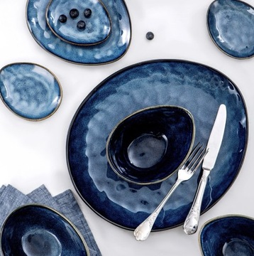 KOMPLET SERWIS OBIADOWY VANCASSO STARRY BLUE 33 szt. KAMIONKA PREZENT