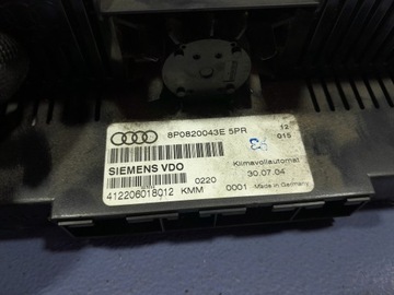 AUDI A3 8P ПАНЕЛЬ КОНДИЦИОНЕРА 8P0820043E