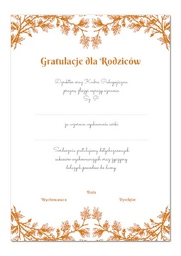 Dyplom A4 LIST GRATULACYJNY za wychowanie CÓRKI