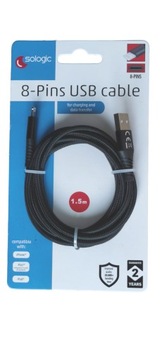 Kabel USB - 8-pin Apple Lighting 1,5m Sologic blk CZARNY
