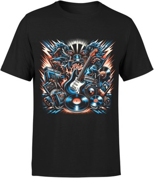 KOSZULKA ROCKOWA MĘSKA ROCK PREZENT DLA MUZYKA GITARZYSTY GITARA ROZM 3XL