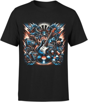 KOSZULKA ROCKOWA MĘSKA ROCK PREZENT DLA MUZYKA GITARZYSTY GITARA ROZMIAR M