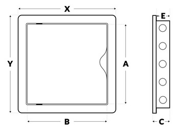 ПЛАСТИКОВАЯ ОБЗОРНАЯ ДВЕРЬ 30х30 см БЕЛАЯ АБС 300х300 мм белая ревизионная дверь