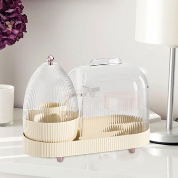 Поворотная витрина с органайзером для макияжа для переодевания в общежитии.