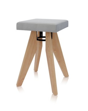 Taboret TECHNO BUK - SZARY KUCHENNY STOŁEK MIĘKKI