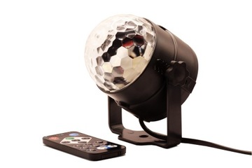 Kula dyskotekowa disco led rgb projektor na impreze pilot czujnik dźwięku
