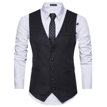 New Slim fitting Man Suit Vest Men's Woolen Vest C