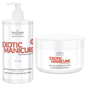 FARMONA EXOTIC MANICURE KREM REGENERUJĄCY 500 ML + PEELING CUKROWY 300 ML