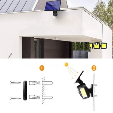 МОЩНАЯ СОЛНЕЧНАЯ ЛАМПА 3в1 LED COB ОТДЕЛЬНАЯ ПАНЕЛЬ ДАТЧИК ДВИЖЕНИЯ В СУМЕРКАХ + ПУЛЬТ ДИСТАНЦИОННОГО УПРАВЛЕНИЯ