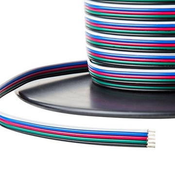 КАБЕЛЬ ДЛЯ СВЕТОДИОДНОЙ ЛЕНТЫ RGBW, 5 ПРОВОДОВ/1 МЕТР