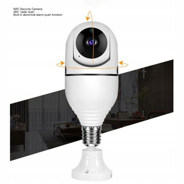 НАРУЖНАЯ ВРАЩАЮЩАЯСЯ КАМЕРА 2.4G WIFI E27 БЕЛАЯ