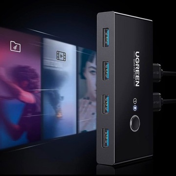 UGREEN SWITCH BOX HUB KVM-ПЕРЕКЛЮЧАТЕЛЬ 4x USB 3.0