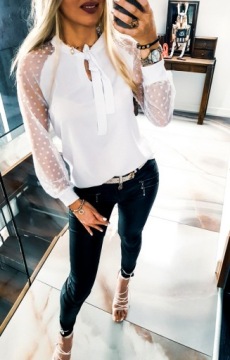 . ЭЛЕГАНТНАЯ БЛУЗКА, РУБАШКА С ГАЛСТУКОМ В ГОЛЬК 38