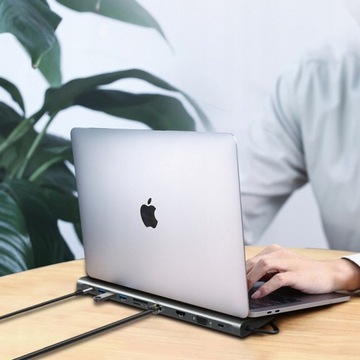 Концентратор USB-C 2x HDMI 4k VGA 3x USB 3.0 LAN RJ45 Разъем для карты SD FT 3,5 мм Power De