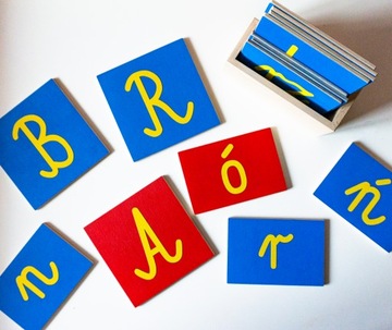 Szorstki alfabet pisany Montessori Materiał Językowy