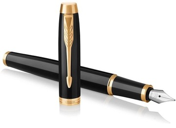 ПЕРЬЕВАЯ РУЧКА PARKER IM, ЧЕРНАЯ С ЗОЛОТОЙ ГРАВИРОВКОЙ, ПОДАРОК ​​УЧИТЕЛЮ
