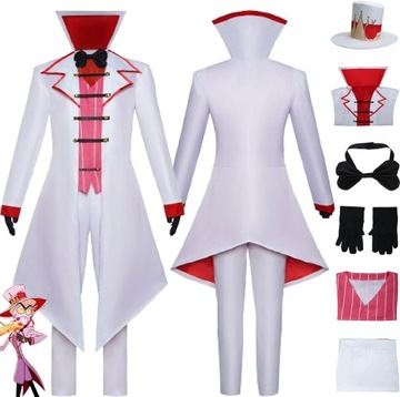 Anime Hazbin Hotel Lucifer Morningstar Cosplay Strój Kostium Peruka, L