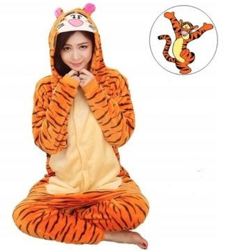 СПОРТИВНЫЙ КОСТЮМ ПИЖАМА КИГУРУМИ ПЛАТЬЕ КОМБИНЕЗНЫЙ ТИГР XL,L