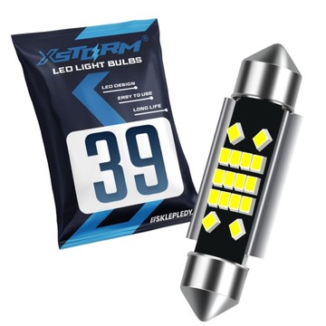 ŻARÓWKA RURKA LED 39MM C3W C5W XSTORM 16SMD CANBUS