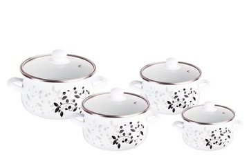 ЭМАЛЬНАЯ ГОРШКА 18*11,5 СМ, 2,1 Л С КРЫШКОЙ, 3-слойная ЭМАЛЬ, ИНДУКЦИЯ ГАЗОМ