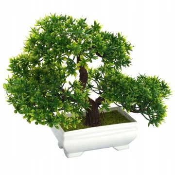 ŚLICZNA DEKORACJA SZTUCZNE DRZEWKO ZIELONE BONSAI OZDOBA WYSOKA JAKOŚĆ 26CM