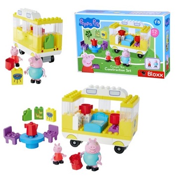 KLOCKI PEPPA ŚWINKA 2 FIGURKI DOMEK BLOXX KAMPER KONSTRUKCYJNY 54 EL. BIG