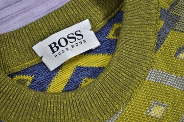 HUGO BOSS Męski Sweter Wzorzysty Vintage / 50 M