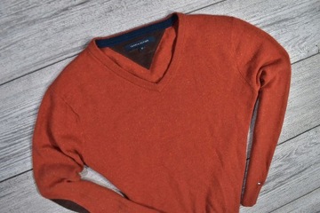 Tommy Hilfiger Logowany Sweter Wełna Łaty / M