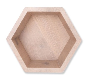 DREWNIANA PÓŁKA HEKSAGON PLASTER MIODU MINI