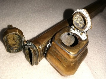 Kalamamarz podrozny inkwell mosiadz brass XVIII w