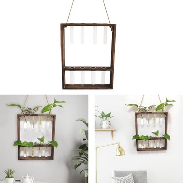 Подвесные вазы ярусные Деревянные прозрачные