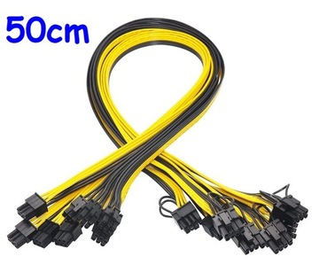 Kabel PCI-E GPU 6pin męski do 6+2pin męski Riser