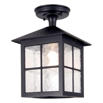 Lampa sufitowa zewnętrzna ogrodowa klasyczna czarna szklana Elstead