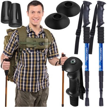 KIJKI DO CHODZENIA PO GÓRACH KIJE NORDIC WALKING TREKKINGOWE ZESTAW 2 SZTUK
