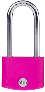 YALE KŁÓDKA YE3B/38 38MM WYDŁUŻONA DO SZAFKI 3 KLUCZE RÓŻOWA/PINK