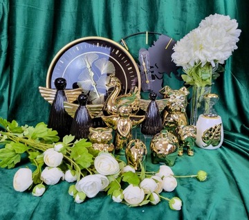 ANIOŁ CERAMICZNY CZARNO ZŁOTY MAŁY