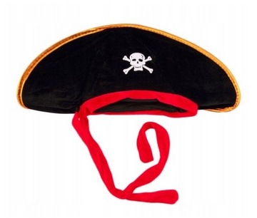 KAPELUSZ PIRATA CZAPKA PIRACKA PRZEBRANIE PIRAT KAPITAN STATKU