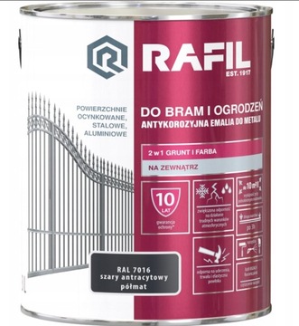 RAFIL RADOWIL DO BRAM SZARY ANTRACYT PÓŁMAT 7016 3L