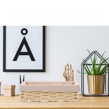 Плетеная веревочная КОРЗИНКА для хранения различных вещей в стиле кантри.