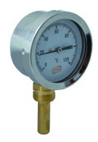 TERMOMETR 1/2 cala CHROM 63 mm 0-120C SOLIDNY RAD.