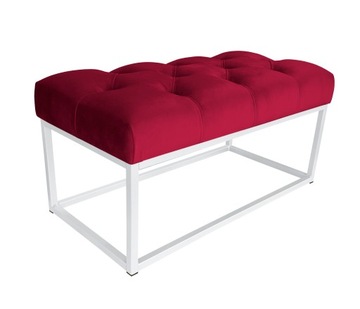 Ławka CHESTERFIELD LOFT podstawa biała pufa podnóżek MG31