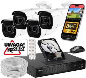 Ip monitorovací sada Poe 8MP B8 Ultimate 4 Kamery ZOOMx5 IP67 60M Ir