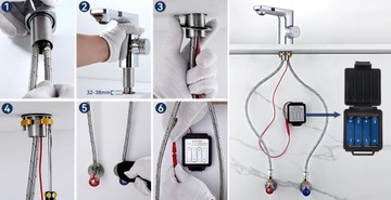 Смеситель для умывальника Бесконтактный фотоэлемент Смеситель для умывальника с двойным ИК-датчиком