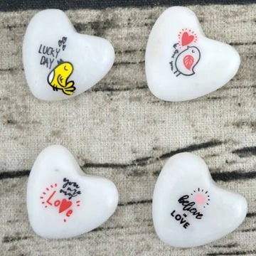 ПЛОСКИЕ КАМНИ СЕРДЦЕ ДЛЯ РОССИИ, БЕЛЫЕ ПОДАРОЧНЫЕ 1 шт.