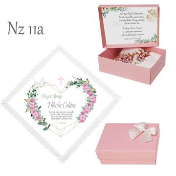 БЕЛАЯ КРЕСТАЛЬНАЯ ХАНИЦА для мальчика, девочки, КРЕЩЕНИЕ, ИМЯ, коробка