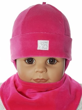 KOMPLET NIEMOWLĘCY CZAPKA WELUR + CHUSTKA CZAPECZKA CHUSTECZKA 0-9 M-C 10WZ